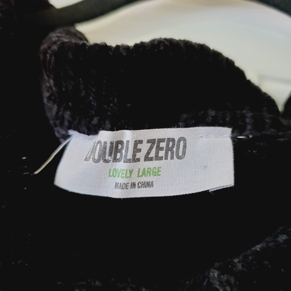 Double Zero Black Velvet Chenille Collared Button Up Boxy Cardigan L - Picture 4 of 6